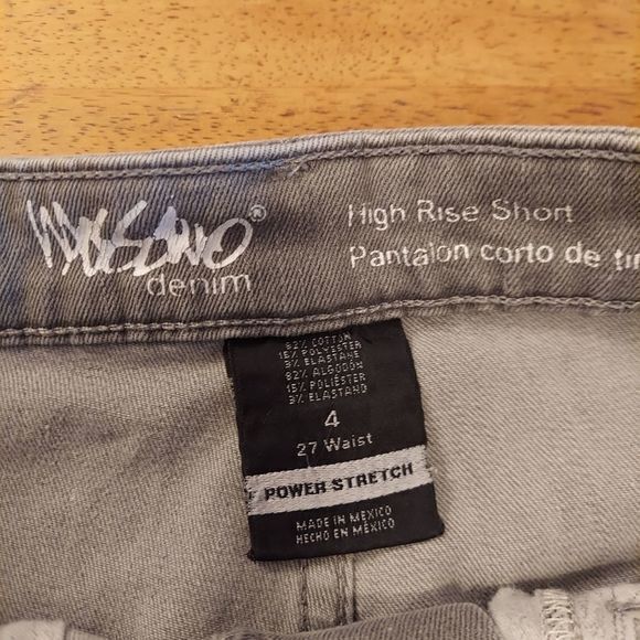 Mossimo High Rise Denim Shorts Gray Button Fly Cotton Sz 4 - Picture 4 of 8